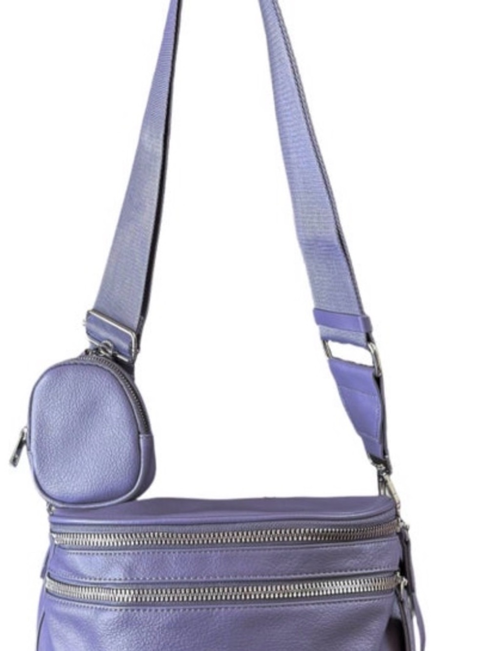 Iris & Rainbow June Best Version Cloud Purple Faux Leather Bag w/Coin Purse